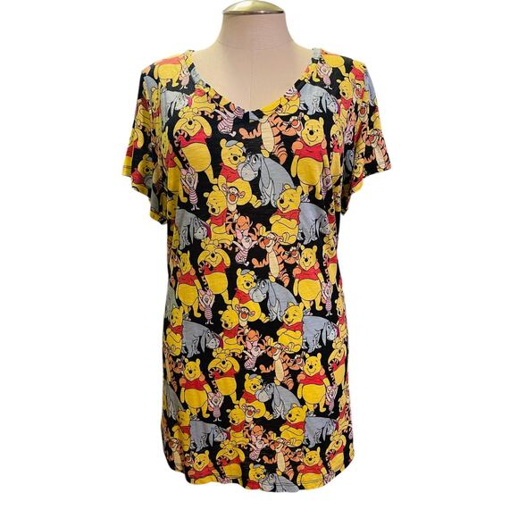 Torrid 3 (3X 22/24) Disney Winnie the Pooh Eeyore Tigger Sleep Tunic Gown Piglet - Picture 2 of 3